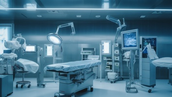 Modern hospital operating theatre with equipment