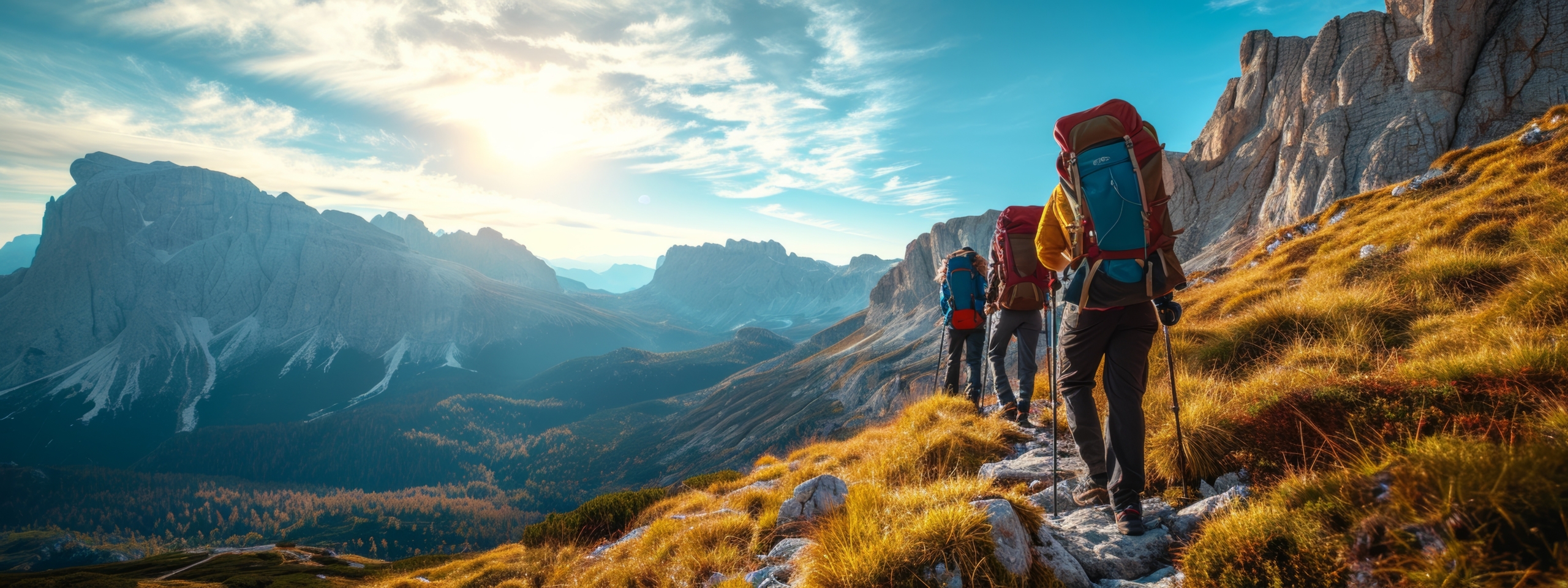 mountain travel hike people adventure man summer journey tourism group sunset trekking. hike travel woman mountain walk active backpack nature together sport young trail outdoor tourist hiker person