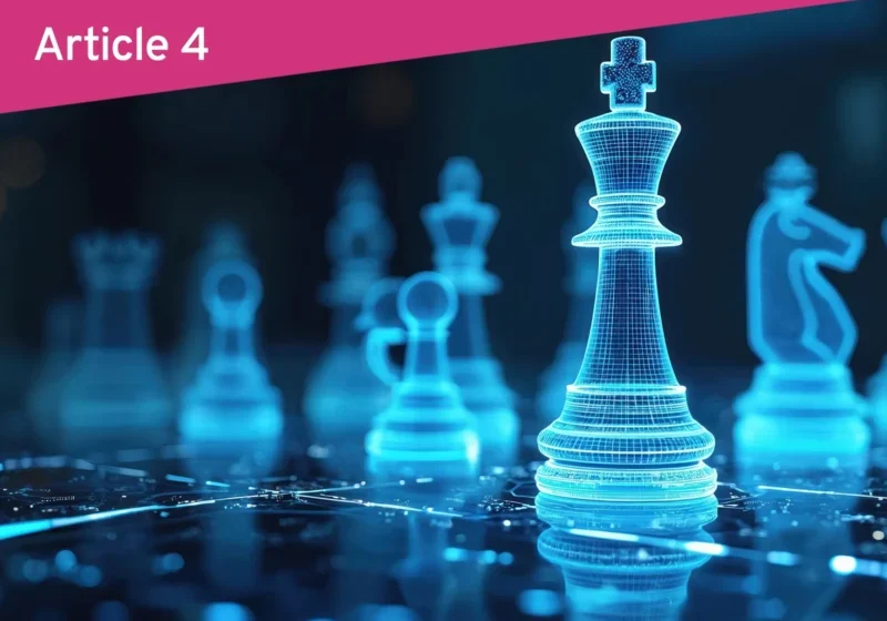 Digitale Schachfiguren als Symbol für eine Data Strategy-Roadmap mit klaren Prioritäten.